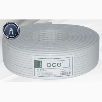 Кабель телевизионный DCG RG-6 White 100 m