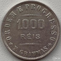 Бразилия 1000 рейс 1910 год СЕРЕБРО! вес 10 гр. СОСТОЯНИЕ!!!!!!!! к100