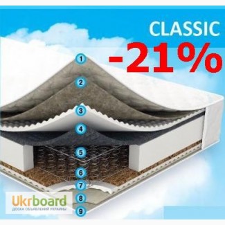 Матрас SleepFly Classic 2в1 кокос с различной жесткостью сторон. Акция -20%