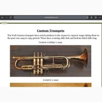 Труба York Custom Model GOLDBRASS BELL 0.464 bore (США) ЛАК Trumpet