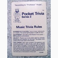 Винтажная настольная игра Pocket Trivia на английском языке