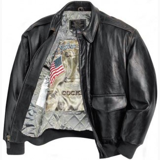 Шкіряна куртка Cockpit Antique Lambskin Leather A-2 Flight Jacket (чорна)