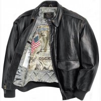 Шкіряна куртка Cockpit Antique Lambskin Leather A-2 Flight Jacket (чорна)