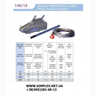 Монтажно тяговый механизм стальной корпус 800 - 3 200 kg HADEF 148/19