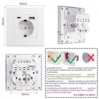 Розетка с портом usb (type A) и type С