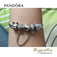 PANDORA Шарм Сердце с логотипом PANDORA #797375CZ