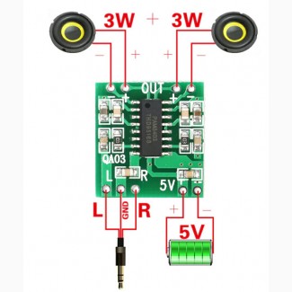 Цифровой Усилитель звука 2*3 Вт PAM8403, плата цифрового усилителя мощности