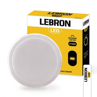 LED світильник ЖКГ з датчиком руху НВЧ Круглий Lebron L-WLR-S 12W 4100K IP65