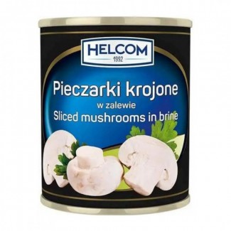 Шампіньйони консервовані Helcom солоні, різані, 2, 55 кг. Власний імпорт