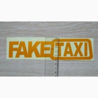 Наклейка FakeTaxi жёлтая светоотражающая на авто-мото