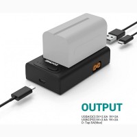 Зарядное устройство для аккумулятора Sony NP-F с входом Type-C, D-tap USB-A Output