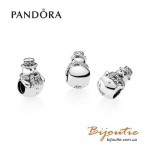 Оригинал шарм PANDORA снеговик 792001CZ