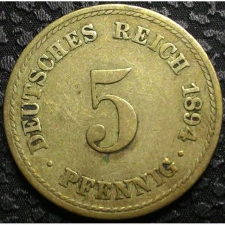 Германия 5 пфеннигов 1894 год