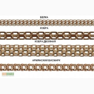 Золотые и серебренные цепи под заказ