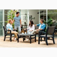 Комплект садовой мебели Wood Look And Feel Bench Set Нидерланды Allibert, Keter для дома