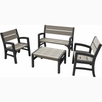 Комплект садовой мебели Wood Look And Feel Bench Set Нидерланды Allibert, Keter для дома