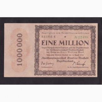 1 000 000 марок 1923г. Дрезден. E 22498. Германия