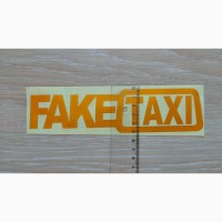 Наклейка на авто FakeTaxi желтая светоотражающая