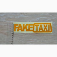 Наклейка на авто FakeTaxi желтая светоотражающая